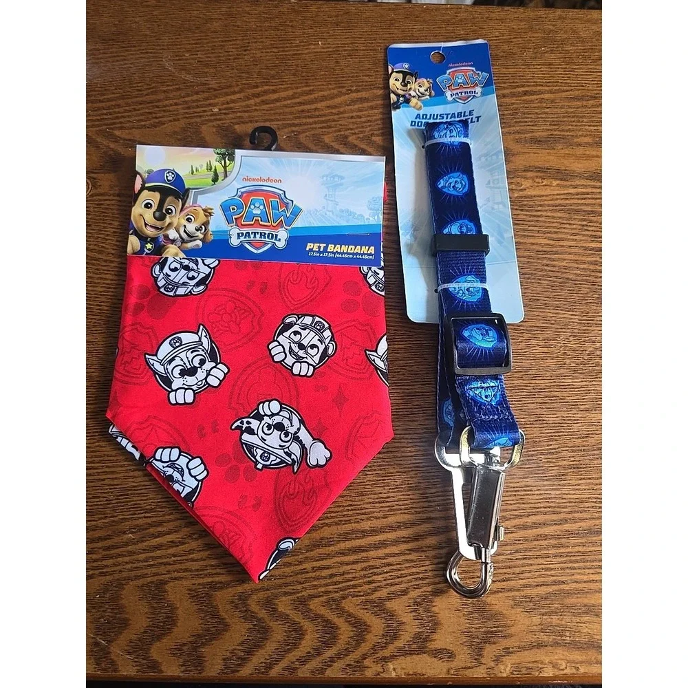 Paw Patrol Adjustable Dog Seat Belt & Bandana  (Brand New)‎